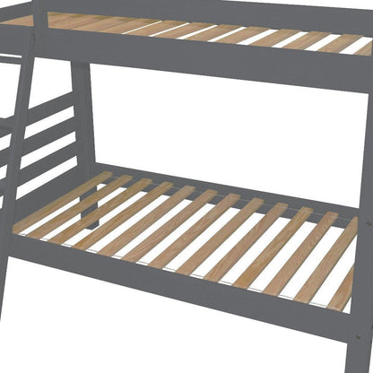 Gray Twin Solid Wood Bunk Bed HomeRoots