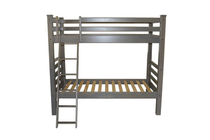 Gray Twin Over Twin Solid Wood Bunk Bed HomeRoots