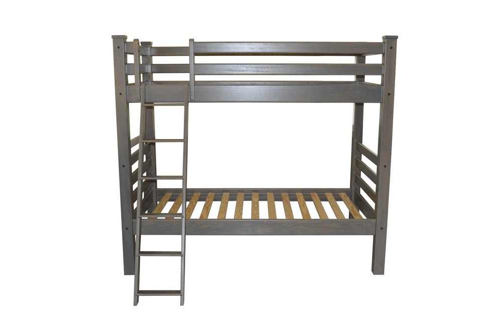 Gray Twin Over Twin Solid Wood Bunk Bed HomeRoots