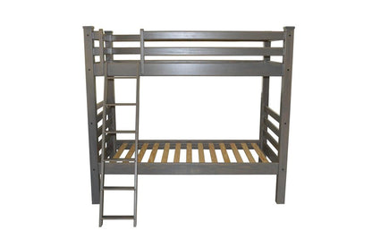 Gray Twin Over Twin Solid Wood Bunk Bed HomeRoots