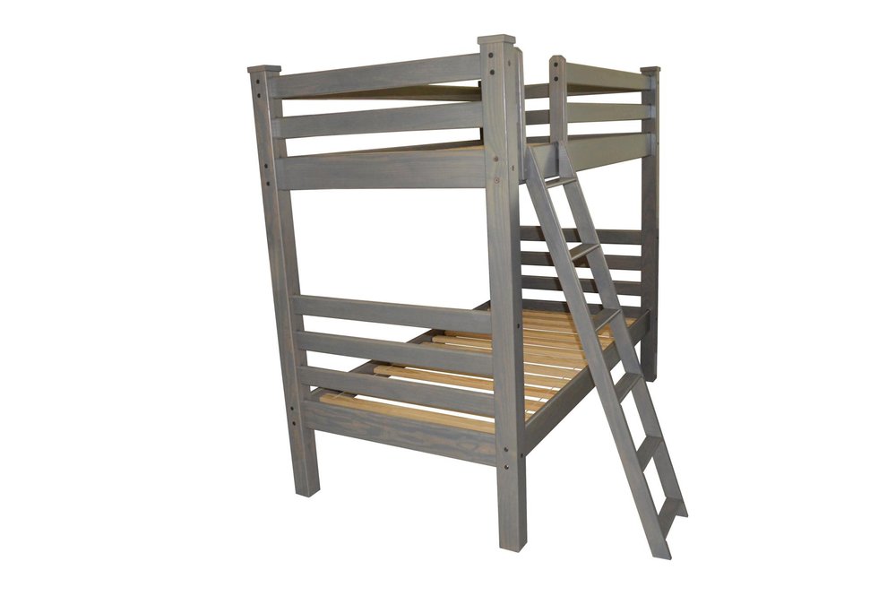 Gray Twin Over Twin Solid Wood Bunk Bed HomeRoots