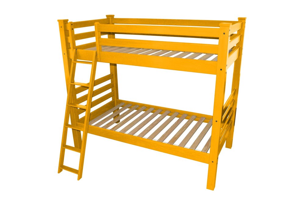 Yellow Twin Over Twin Solid Wood Bunk Bed HomeRoots
