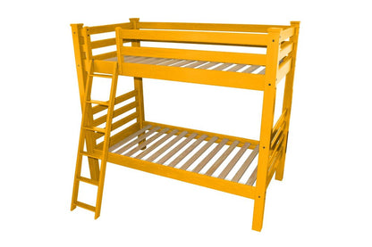 Yellow Twin Over Twin Solid Wood Bunk Bed HomeRoots