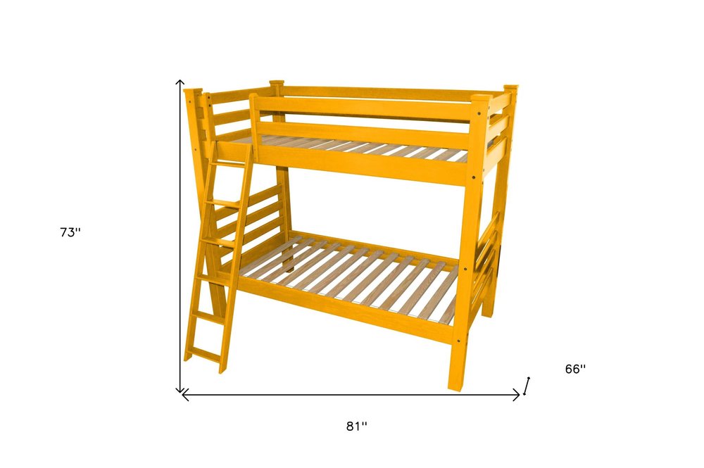 Yellow Twin Over Twin Solid Wood Bunk Bed HomeRoots