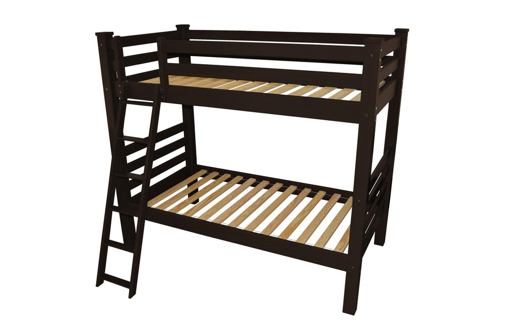 Brown Twin Over Twin Solid Wood Bunk Bed HomeRoots
