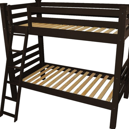 Brown Twin Over Twin Solid Wood Bunk Bed HomeRoots