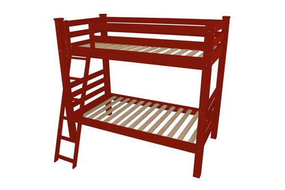 Red Twin Solid Wood Bunk Bed HomeRoots