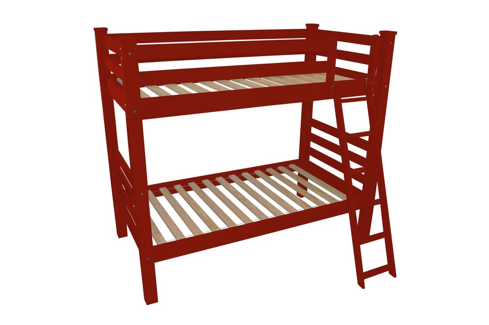 Red Twin Solid Wood Bunk Bed HomeRoots