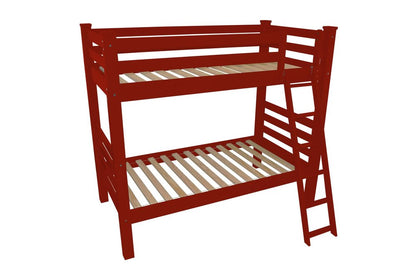 Red Twin Solid Wood Bunk Bed HomeRoots