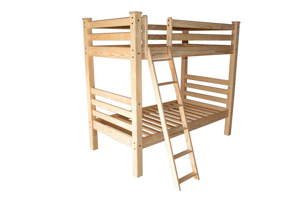 Natural Twin Over Twin Solid Wood Bunk Bed HomeRoots