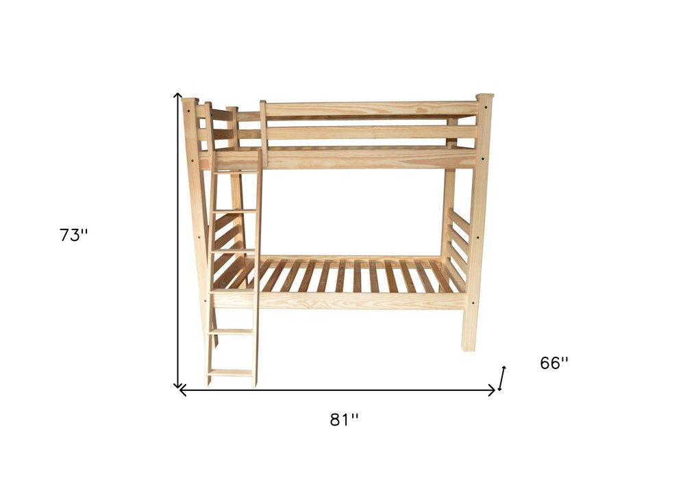 Natural Twin Over Twin Solid Wood Bunk Bed HomeRoots