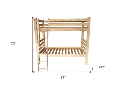 Natural Twin Over Twin Solid Wood Bunk Bed HomeRoots