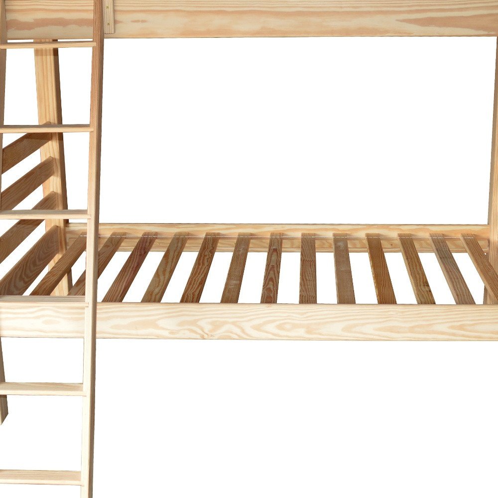 Natural Twin Over Twin Solid Wood Bunk Bed HomeRoots