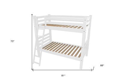 White Twin Solid Wood Bunk Bed HomeRoots