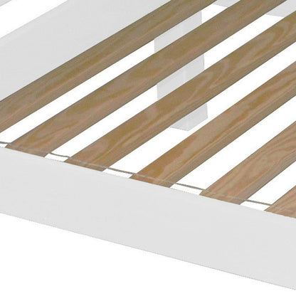 White Twin Traditional Solid Wood Bunk Bed HomeRoots