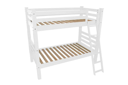 White Twin Traditional Solid Wood Bunk Bed HomeRoots