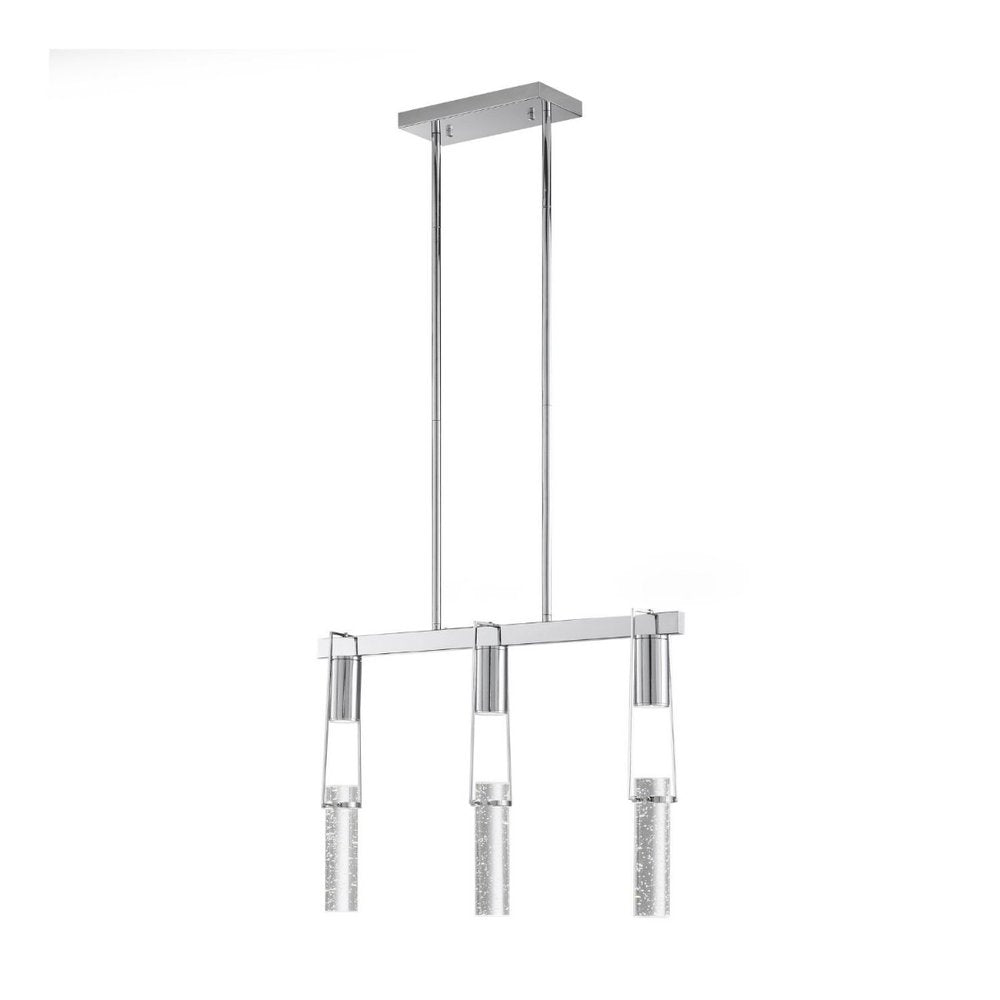 Silver And Clear Three Light Metal Dimmable Smart Enabled Chandelier With Clear Shades HomeRoots