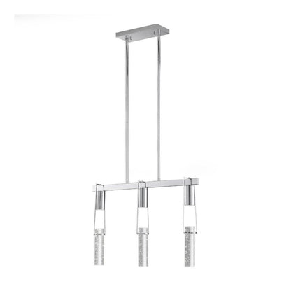 Silver And Clear Three Light Metal Dimmable Smart Enabled Chandelier With Clear Shades HomeRoots