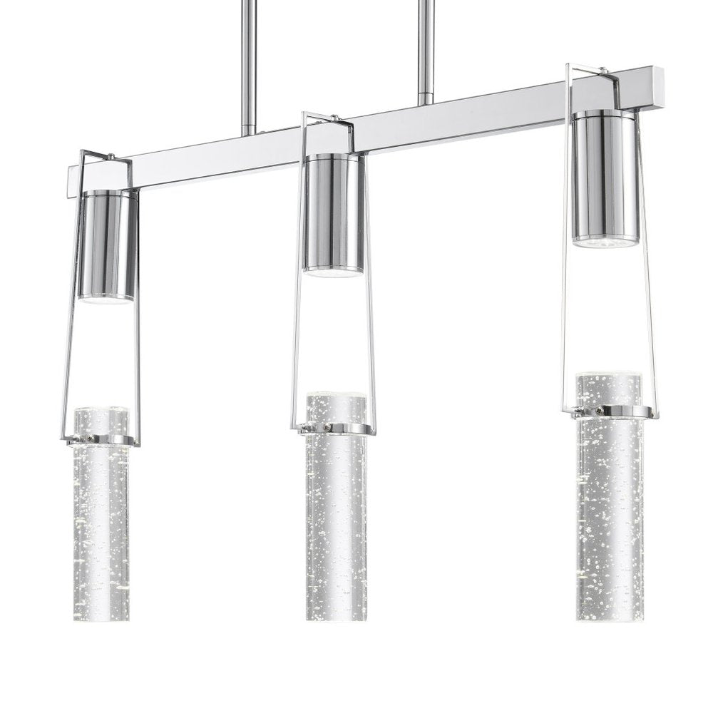 Silver And Clear Three Light Metal Dimmable Smart Enabled Chandelier With Clear Shades HomeRoots