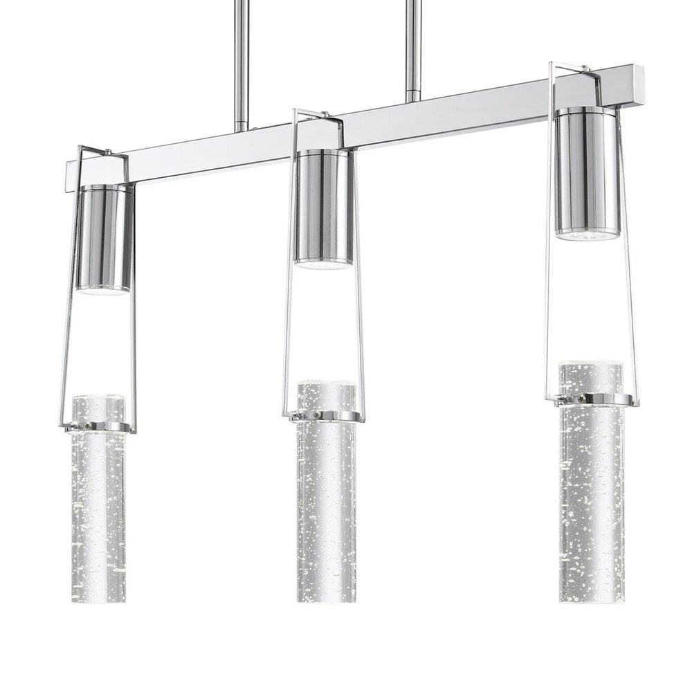 Silver And Clear Three Light Metal Dimmable Smart Enabled Chandelier With Clear Shades HomeRoots