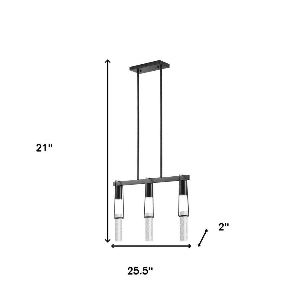 Black And Clear Three Light Metal Dimmable Smart Enabled Chandelier With Clear Shades HomeRoots