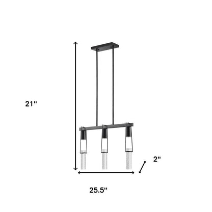 Black And Clear Three Light Metal Dimmable Smart Enabled Chandelier With Clear Shades HomeRoots
