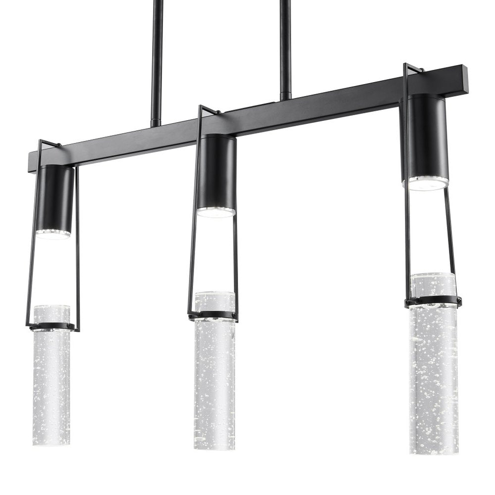 Black And Clear Three Light Metal Dimmable Smart Enabled Chandelier With Clear Shades HomeRoots