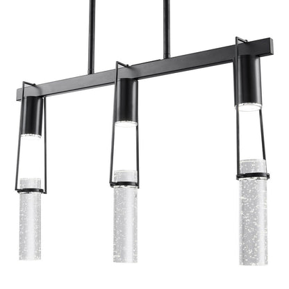 Black And Clear Three Light Metal Dimmable Smart Enabled Chandelier With Clear Shades HomeRoots