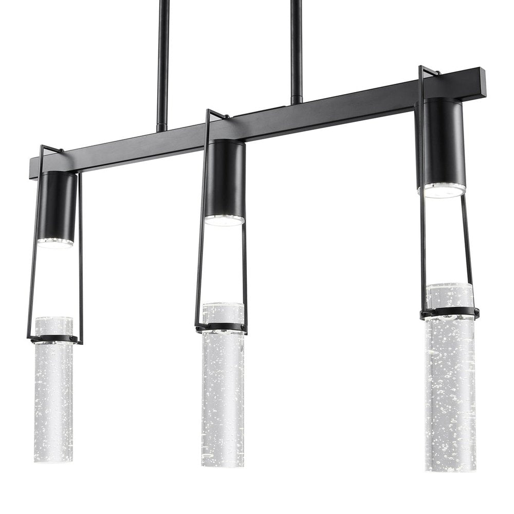 Black And Clear Three Light Metal Dimmable Smart Enabled Chandelier With Clear Shades HomeRoots