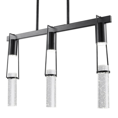 Black And Clear Three Light Metal Dimmable Smart Enabled Chandelier With Clear Shades HomeRoots
