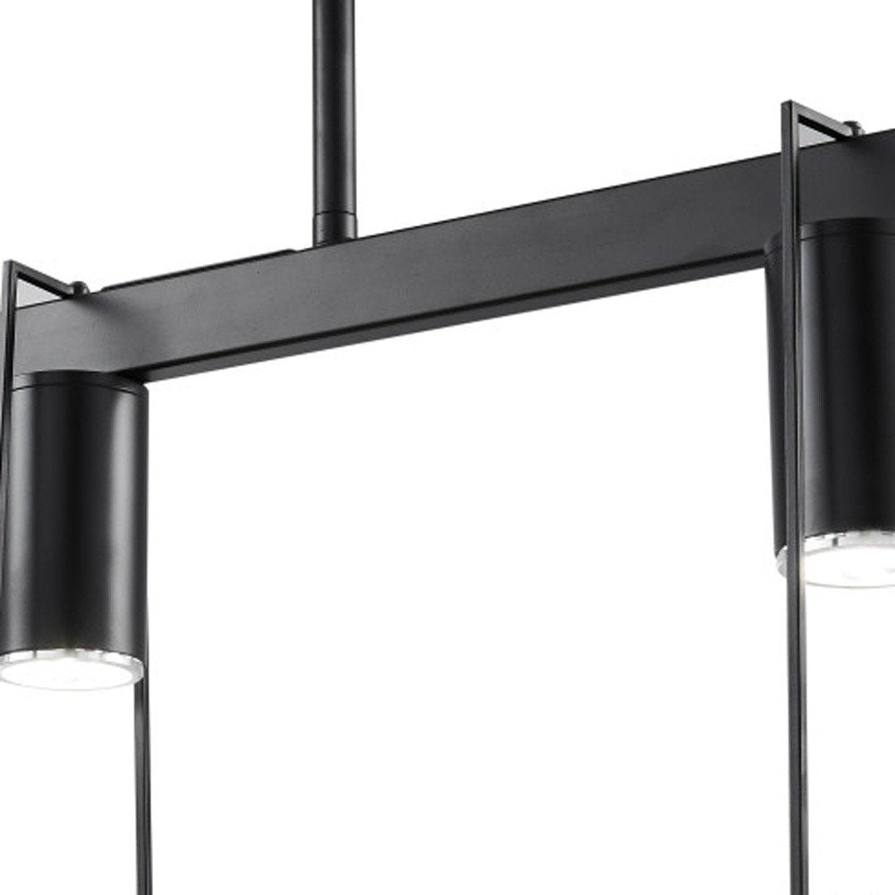 Black And Clear Three Light Metal Dimmable Smart Enabled Chandelier With Clear Shades HomeRoots