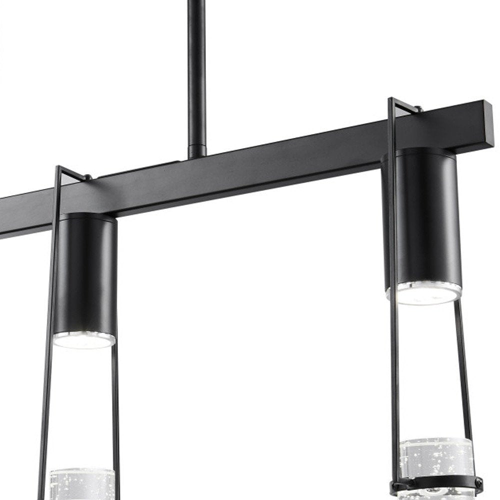 Black And Clear Three Light Metal Dimmable Smart Enabled Chandelier With Clear Shades HomeRoots