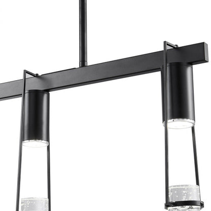 Black And Clear Three Light Metal Dimmable Smart Enabled Chandelier With Clear Shades HomeRoots