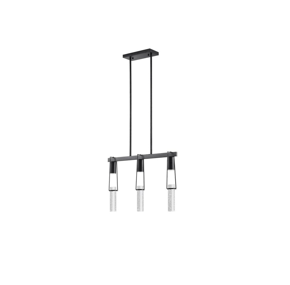 Black And Clear Three Light Metal Dimmable Smart Enabled Chandelier With Clear Shades HomeRoots