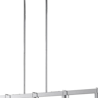 Silver And Clear Five Light Metal Dimmable Smart Enabled Chandelier With Clear Shades HomeRoots