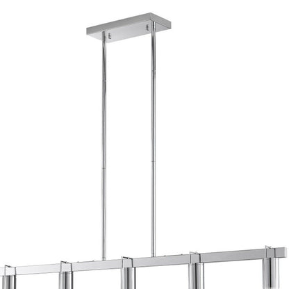 Silver And Clear Five Light Metal Dimmable Smart Enabled Chandelier With Clear Shades HomeRoots