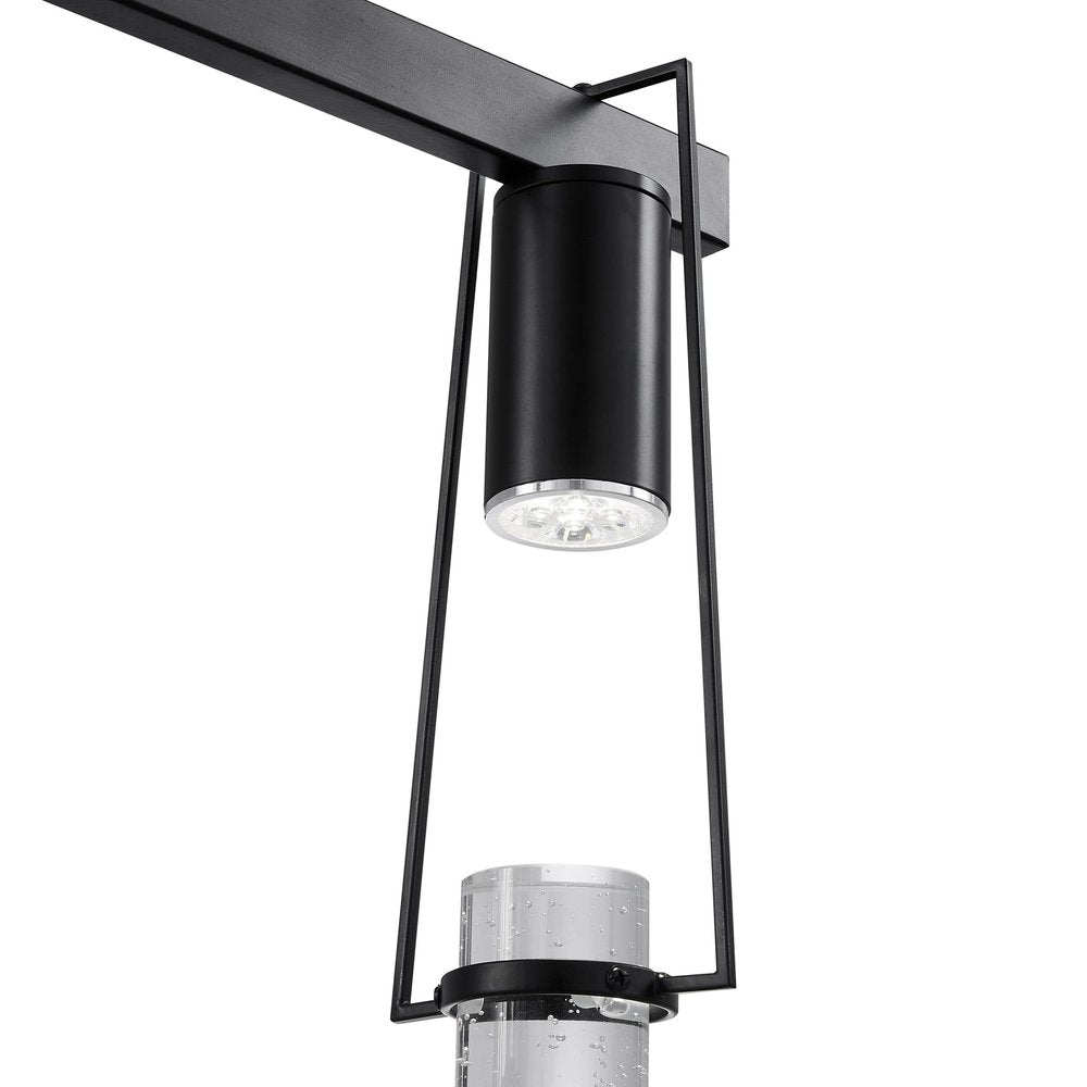 Black And Clear Five Light Metal Dimmable Smart Enabled Chandelier With Clear Shades HomeRoots