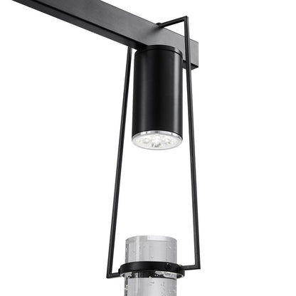 Black And Clear Five Light Metal Dimmable Smart Enabled Chandelier With Clear Shades HomeRoots