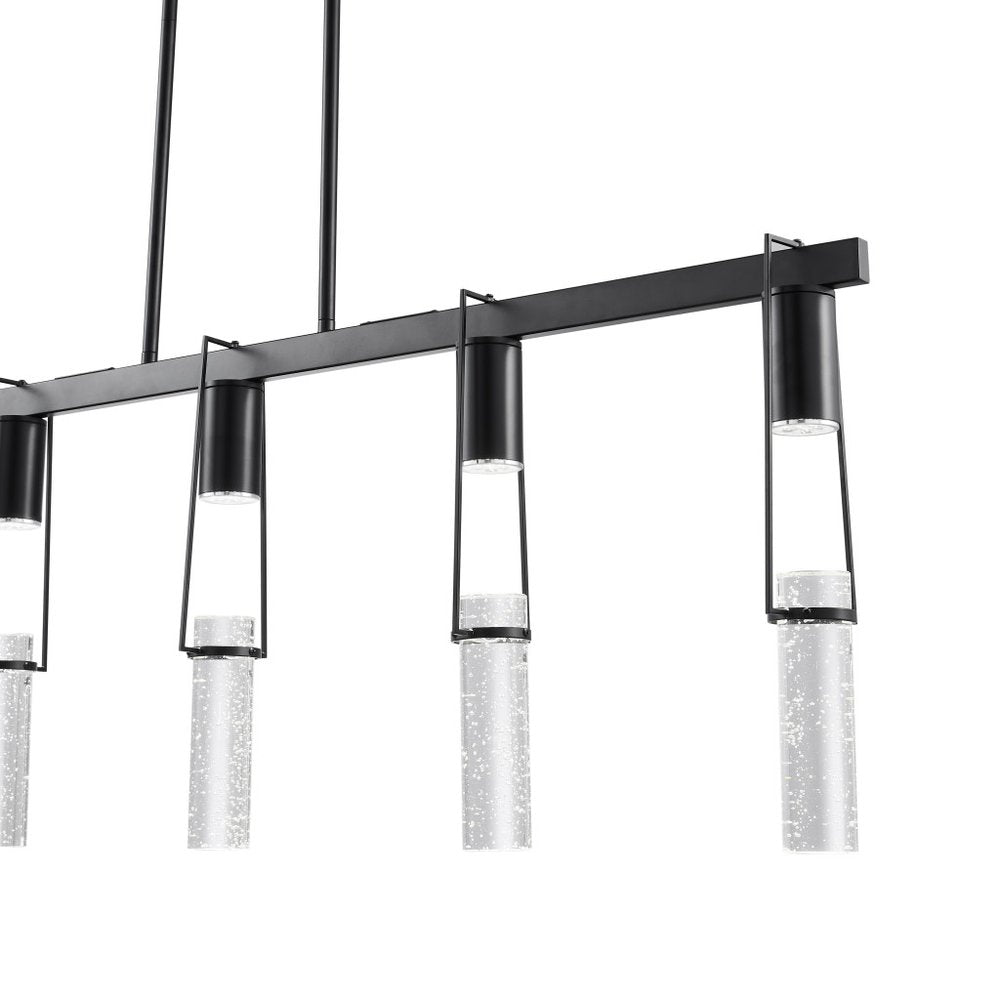 Black And Clear Five Light Metal Dimmable Smart Enabled Chandelier With Clear Shades HomeRoots