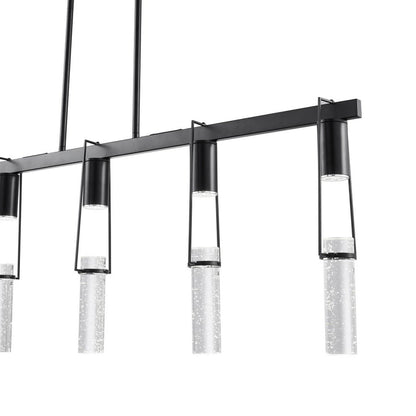 Black And Clear Five Light Metal Dimmable Smart Enabled Chandelier With Clear Shades HomeRoots