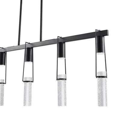 Black And Clear Five Light Metal Dimmable Smart Enabled Chandelier With Clear Shades HomeRoots
