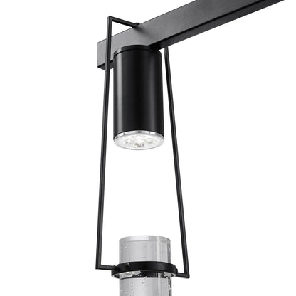 Black And Clear Five Light Metal Dimmable Smart Enabled Chandelier With Clear Shades HomeRoots