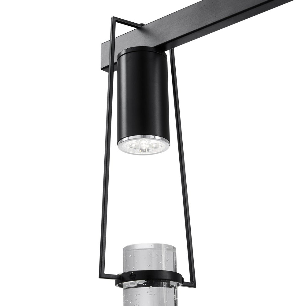 Black And Clear Five Light Metal Dimmable Smart Enabled Chandelier With Clear Shades HomeRoots