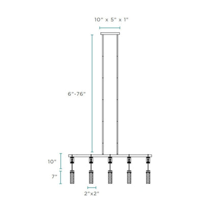 Black And Clear Five Light Metal Dimmable Smart Enabled Chandelier With Clear Shades HomeRoots