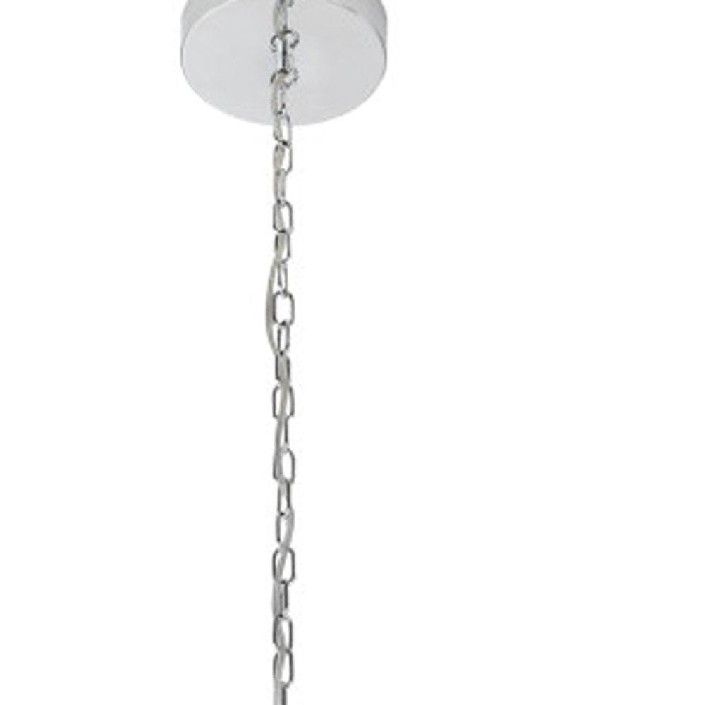 Silver And Clear Candle Style Eight Light Metal Dimmable Smart Enabled Chandelier With Clear Shades HomeRoots