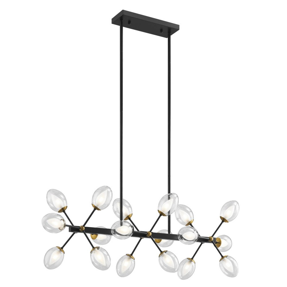Black Gold And Clear Sputnik Multi Light Transparent Metal Edison Bulb Dimmable Smart Enabled Chandelier With Clear Shades HomeRoots