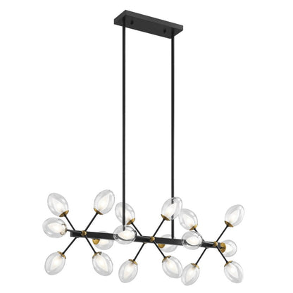 Black Gold And Clear Sputnik Multi Light Transparent Metal Edison Bulb Dimmable Smart Enabled Chandelier With Clear Shades HomeRoots