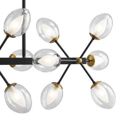 Black Gold And Clear Sputnik Multi Light Transparent Metal Edison Bulb Dimmable Smart Enabled Chandelier With Clear Shades HomeRoots