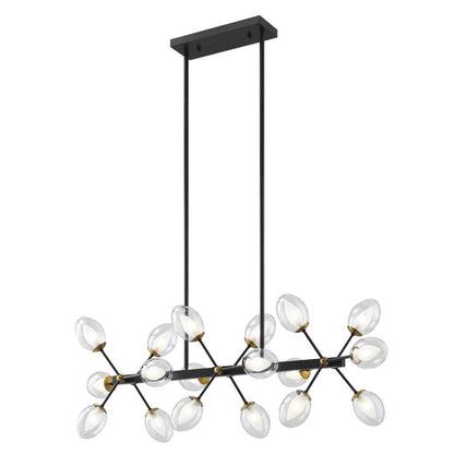 Black Gold And Clear Sputnik Multi Light Transparent Metal Edison Bulb Dimmable Smart Enabled Chandelier With Clear Shades HomeRoots