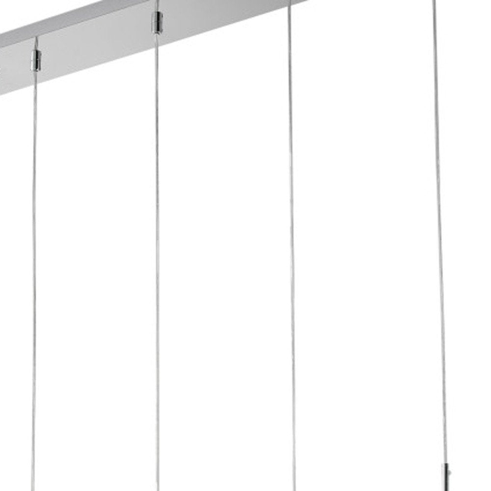 Silver And Clear Five Light Transparent Metal Dimmable Smart Enabled Chandelier With Clear Shades HomeRoots